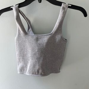 Gray forever 21 ribbed workout top